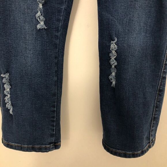 Elvas Size 7 Distressed Stretchy High Waist Jean Capris!! - Picture 8 of 11